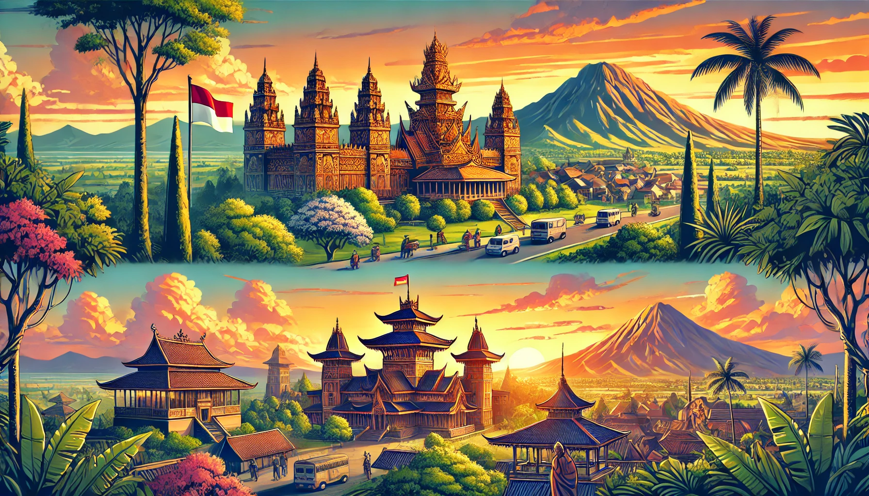 Ilustrasi tentang Kerajaan Sunda, yang menampilkan penggambaran Prabu Siliwangi yang bersejarah dan megah. 